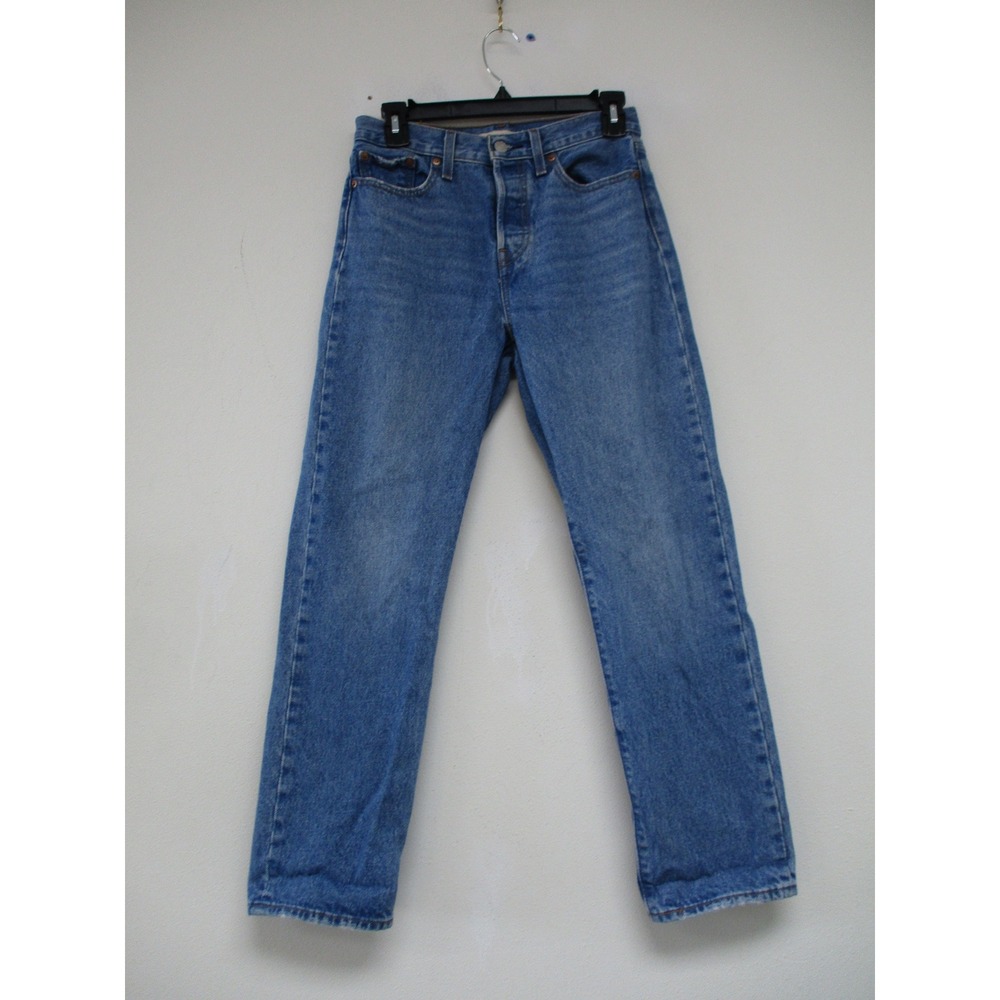 Levi's Wedgie Straight Jeans Women 26 Blue Button Fly Denim